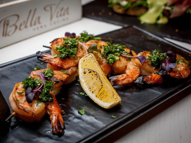 NEW Креветки на хоспері з часником та зеленню / Shrimp on a hosper with garlik and greens